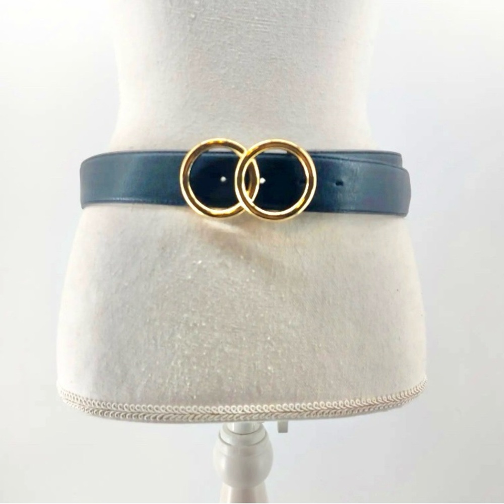 Express Black and Gold-Tone Belt